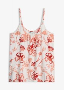 Top na cienkich ramiączkach z miękkiego materiału z wiskozą. Brązowe topy bonprix, bez wzorów, z wiskozy, bez kołnierzyka, bez ramiączek. Za 52,99 zł.