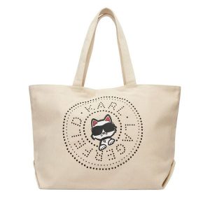 Torebka KARL LAGERFELD. Białe shopper bag KARL LAGERFELD, bez wzorów, bez dodatków. Za 389,99 zł.