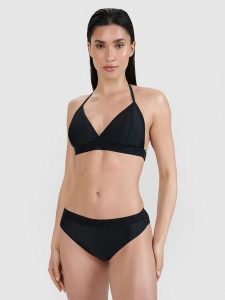 4F Góra od bikini damska - czarna XS. Czarne bikini 4f, bez wzorów, z elastanu. W wyprzedaży za 39,99 zł.