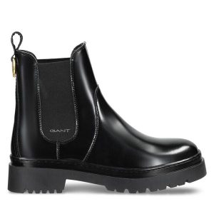 Sztyblety Gant. Czarne botki GANT, bez wzorów, bez obcasa, na płaskiej podeszwie, bez zapięcia. Za 559,99 zł.