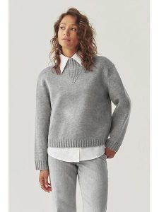 TATUUM Sweter "Malmana 1" w kolorze szarym rozmiar: M. Szare swetry oversize Tatuum, m, bez wzorów, z wełny, bez ramiączek. Za 351,38 zł.