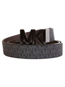 Michael Kors Pasek dwustronny w kolorze czarno-ciemnobrązowym rozmiar: onesize. Brązowe paski Michael Kors, bez wzorów, z materiału. Za 388,16 zł.