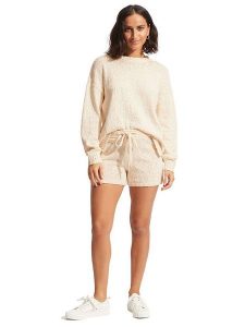 Seafolly Sweter w kolorze beżowym rozmiar: XS. Brązowe swetry oversize Seafolly, xs, bez wzorów, z bawełny, bez ramiączek. Za 135,81 zł.