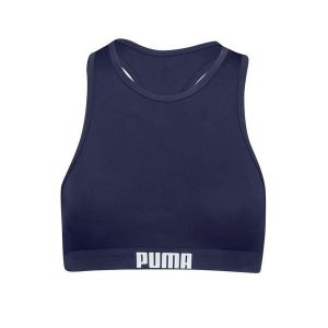 Góra od bikini Puma, racerback, granatowa. Niebieskie bikini Puma, bez wzorów. Za 173,99 zł.