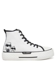 KARL LAGERFELD Trampki KL60654T Biały. Białe trampki KARL LAGERFELD, bez wzorów, z materiału, bez zapięcia. Za 329,99 zł.