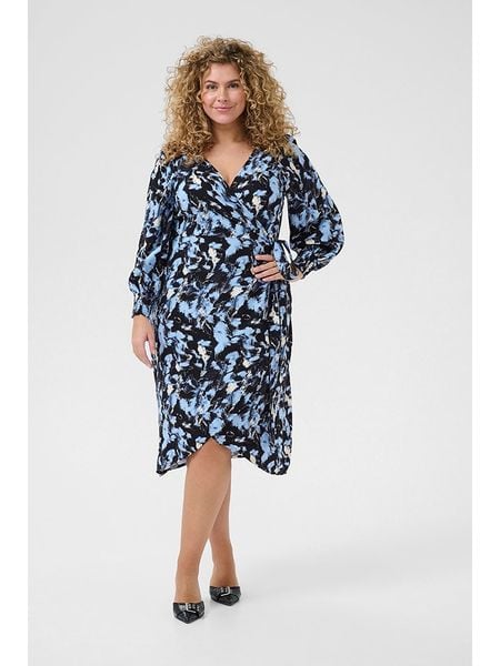 Kaffe Sukienka w kolorze czarno-błękitnym rozmiar: 50. Czarne sukienki Kaffe, na co dzień, bez wzorów, z wiskozy, bez kołnierzyka, bez ramiączek, midi, proste. Za 96,60 zł.