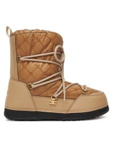 Elisabetta Franchi Śniegowce F4A6-E0457-1860 D Beżowy. Brązowe buty zimowe Elisabetta Franchi, z materiału, bez obcasa, bez zapięcia. Za 789,99 zł.