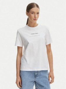 Calvin Klein Jeans T-Shirt Classic LV047C811G Biały Regular Fit. Białe t-shirty Calvin Klein Jeans, m, bez wzorów, z bawełny, bez kołnierzyka, bez ramiączek. Za 169,99 zł.