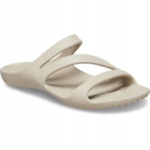 Klapki Dla Dorosłych Crocs Kadee II. Brązowe klapki Crocs, bez wzorów, z materiału, bez obcasa. Za 119,99 zł.