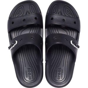 Crocs klapki Classic czarne 206761 001. Czarne klapki Crocs, bez wzorów, bez obcasa. Za 119,99 zł.
