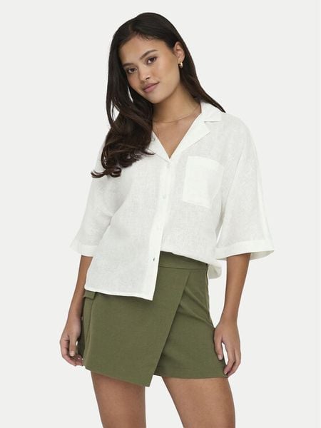 ONLY Koszula Tokyo 15314215 Biały Regular Fit. Białe koszule ONLY, l, bez wzorów, z wiskozy, bez kołnierzyka, bez ramiączek. Za 69,99 zł.