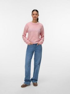 Vero Moda Sweter w kolorze jasnoróżowym rozmiar: M. Różowe swetry oversize Vero Moda, m, bez wzorów, z materiału, bez ramiączek. Za 86,99 zł.