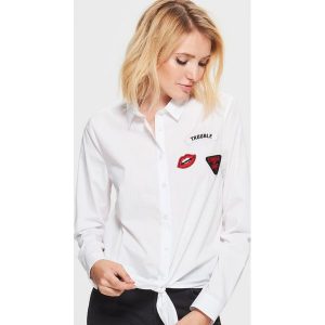 Koszula z wiązaniem - Biały. Koszule marki Cropp. Za 59,99 zł.