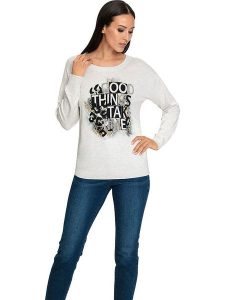 Heine Koszulka w kolorze szarym rozmiar: 42. Szare bluzki Heine, bez wzorów, bez kołnierzyka, bez ramiączek. Za 61,31 zł.