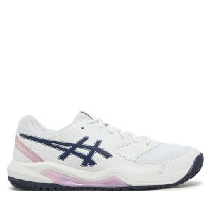 Buty do tenisa Asics. Białe buty sportowe ASICS, bez wzorów, bez zapięcia, tenisowe. Za 269,99 zł.