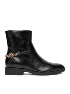 Nine West Botki CEO-RASHA-01 Czarny. Czarne botki Nine West, bez wzorów, z materiału, bez obcasa, na płaskiej podeszwie, bez zapięcia. Za 279,99 zł.