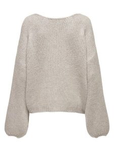 JDY Sweter "Dydinea" w kolorze beżowym rozmiar: L. Brązowe swetry oversize JDY, l, bez wzorów, bez ramiączek. Za 96,37 zł.