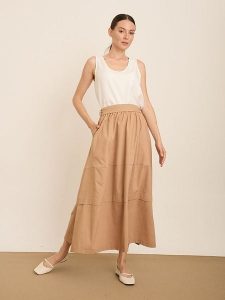 BGN Spódnica w kolorze beżowym rozmiar: 38. Brązowe spódnice BGN, bez wzorów, z tkaniny, maxi. Za 113,95 zł.