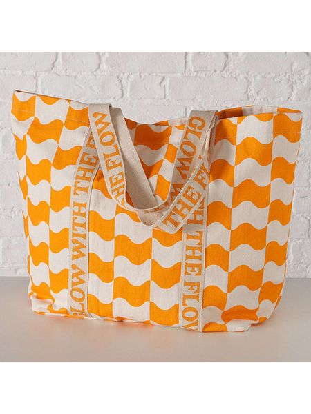 Boltze Shopper bag "Glow" w kolorze pomarańczowo-białym - 54 x 40 x 18 cm rozmiar: onesize. Pomarańczowe shopper bag Boltze, bez wzorów, z bawełny, bez dodatków. Za 195,52 zł.