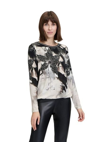 Betty Barclay Koszulka w kolorze czarno-kremowym rozmiar: 38. Brązowe bluzki Betty Barclay, bez wzorów, bez kołnierzyka, bez ramiączek. Za 82,64 zł.