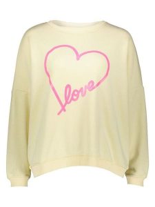 Miss goodlife Bluza "Heart Love" w kolorze jasnożółtym rozmiar: L. Żółte bluzy miss goodlife, l, bez wzorów, z bawełny, bez kaptura. Za 173,99 zł.