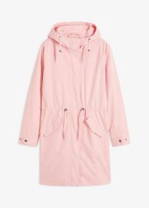 Długa parka z kapturem. Brązowe kurtki bonprix, bez wzorów, z kapturem. Za 249,99 zł.