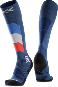 Skarpety narciarskie X-Socks Ski Perform Patriot France OTC Blue. Białe skarpetki X-Socks, bez wzorów, z materiału. Za 76,00 zł.