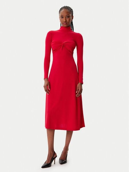 Artigli Sukienka koktajlowa ACAB003158 Czerwony Regular Fit. Czerwone kombinezony Artigli, bez wzorów, z syntetyku, wizytowe, bez kołnierzyka, bez ramiączek. Za 169,99 zł.