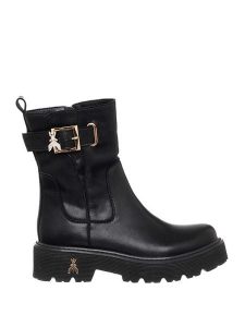 Patrizia Pepe Skórzane botki w kolorze czarnym rozmiar: 39. Czarne botki Patrizia Pepe, bez wzorów, bez obcasa, bez zapięcia. Za 478,99 zł.