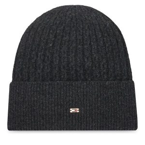 Czapka Tommy Hilfiger. Czarne czapki TOMMY HILFIGER, bez wzorów. Za 149,99 zł.