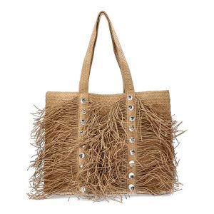 Modna Brązowa Torebka Damska Sca'Viola W Stylu Boho. Brązowe shopper bag Sca'viola, bez wzorów, na ramię, bez dodatków. Za 249,00 zł.