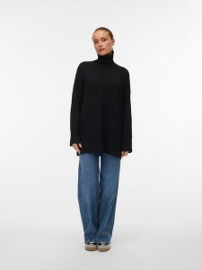 Vero Moda Sweter w kolorze czarnym rozmiar: L. Czarne golfy Vero Moda, l, bez wzorów, z materiału, bez ramiączek. Za 86,99 zł.