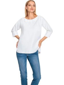 Heine Bluzka w kolorze białym rozmiar: 38. Białe bluzki Heine, bez wzorów, bez kołnierzyka, bez ramiączek. Za 37,45 zł.