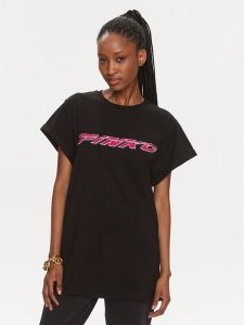 Pinko T-Shirt 103138 A1P7 Czarny Relaxed Fit. Czarne t-shirty Pinko, xs, bez wzorów, z bawełny, bez kołnierzyka, bez ramiączek. Za 289,99 zł.