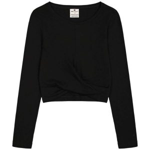 Crop Top Damski Z Okrągłym Dekoltem 117435 MS524. Czarne topy Champion, m, bez wzorów, sportowe, bez kołnierzyka, bez ramiączek. Za 179,99 zł.