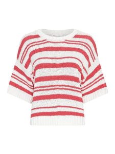 MOSS COPENHAGEN Sweter "Hannalie" w kolorze kremowo-koralowym rozmiar: M/L. Brązowe swetry oversize Moss Copenhagen, l, bez wzorów, z bawełny, bez ramiączek. Za 175,67 zł.