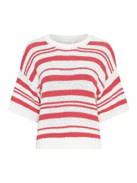 MOSS COPENHAGEN Sweter "Hannalie" w kolorze kremowo-koralowym rozmiar: M/L. Brązowe swetry oversize Moss Copenhagen, l, bez wzorów, z bawełny, bez ramiączek. Za 176,08 zł.