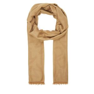 Szal Weekend Max Mara. Brązowe szaliki Weekend Max Mara, bez wzorów. Za 399,99 zł.
