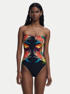 Desigual Strój kąpielowy Bahamas 25SWMK09 Czarny. Czarne stroje jednoczęściowe Desigual, bez wzorów, z syntetyku. Za 199,99 zł.