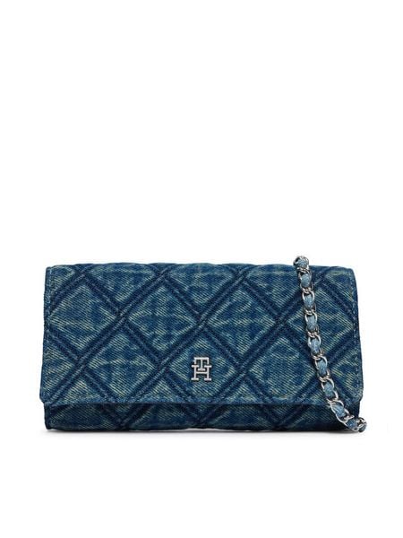 Tommy Hilfiger Torebka Th Feminine Wallet Chain Denim AW0AW18903 Niebieski. Niebieskie listonoszki TOMMY HILFIGER, bez wzorów, z denimu, bez dodatków. Za 449,99 zł.