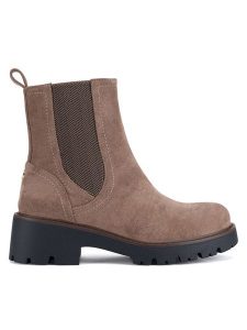 Clara Barson Botki CEO-WS6381-01 Beżowy. Brązowe botki Clara Barson, bez wzorów, z materiału, bez obcasa, na płaskiej podeszwie, bez zapięcia. Za 149,99 zł.