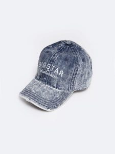 Czapka unisex z daszkiem jeansowa z efektem postarzania niebieska Densi 400. Niebieskie czapki Big Star, bez wzorów, z denimu, retro. W wyprzedaży za 79,99 zł.