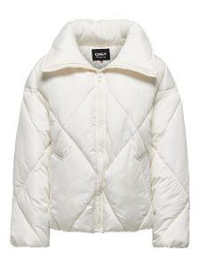 ONLY Kurtka pikowana "Tamara" w kolorze białym rozmiar: XL. Białe kurtki ONLY, xl, bez wzorów, bez kaptura. Za 83,62 zł.
