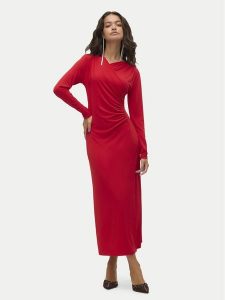 Vero Moda Sukienka koktajlowa Rasmine 10317033 Czerwony Slim Fit. Czerwone kombinezony Vero Moda, m, bez wzorów, z syntetyku, wizytowe, bez kołnierzyka, bez ramiączek. Za 129,99 zł.