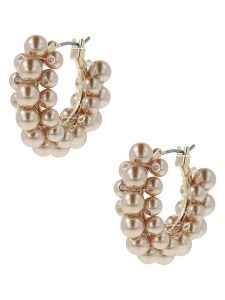 Otazu Pozłacane kolczyki-kreole z perłami rozmiar: onesize. Brązowe kolczyki Otazu, z perłą, pozłacane. Za 135,17 zł.