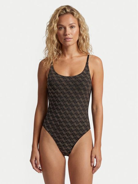 Guess Strój kąpielowy E6GJ25 KCUO2 Czarny. Czarne stroje jednoczęściowe Guess, z aplikacjami, z syntetyku. Za 309,99 zł.