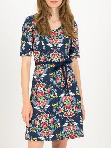 Blutsgeschwister Sukienka "Home Cute" w kolorze granatowym ze wzorem rozmiar: M. Niebieskie sukienki Blutsgeschwister, na co dzień, m, bez wzorów, z bawełny, bez kołnierzyka, bez ramiączek, mini, proste. Za 149,31 zł.