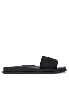 Calvin Klein Klapki City Sandal Mule Webbing HW0HW02887 Czarny. Czarne klapki Calvin Klein, bez wzorów, z materiału, bez obcasa. Za 369,99 zł.