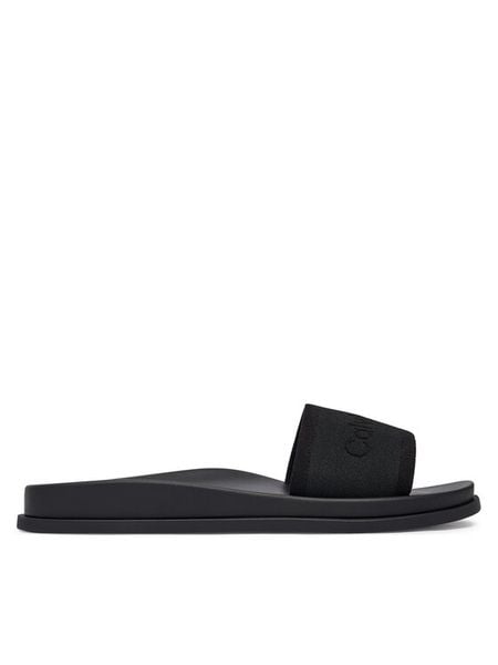 Calvin Klein Klapki City Sandal Mule Webbing HW0HW02887 Czarny. Czarne klapki Calvin Klein, bez wzorów, z materiału, bez obcasa. Za 369,99 zł.