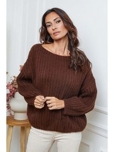 So Cachemire Sweter "Candji" w kolorze brązowym rozmiar: XL. Brązowe swetry oversize So Cachemire, xl, bez wzorów, z wełny, bez ramiączek. Za 160,95 zł.